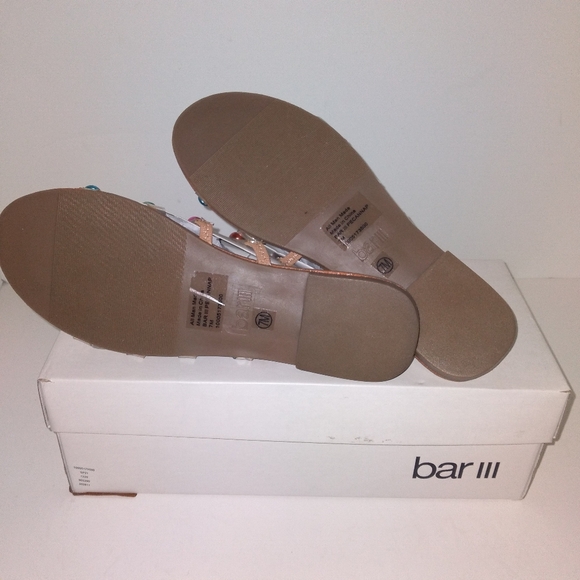 Bar III & Karl Lagerfeld MultiColor Metallic Beaded Caged Sandals,Camera Bag Set - Picture 8 of 16